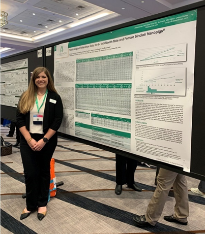 Alt text: The poster provides a robust baseline data set for the Sinclair Nanopig® model